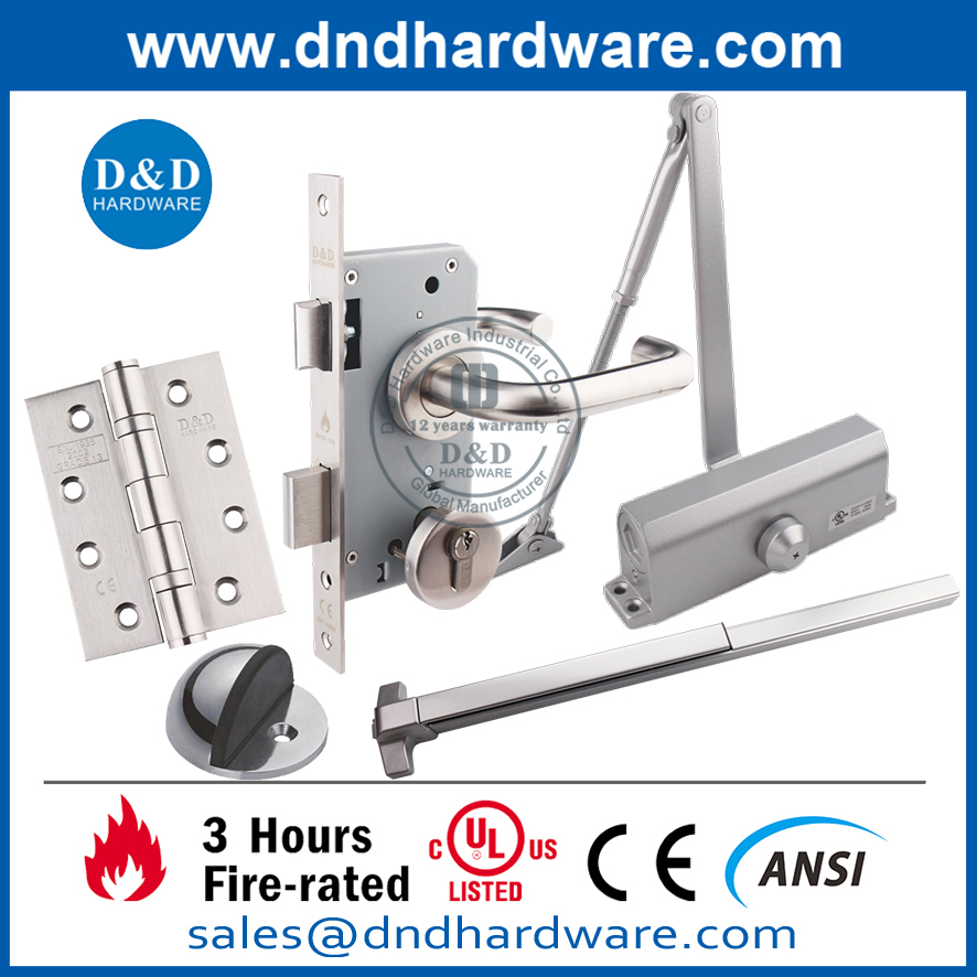 ANSI درجة 1 فولاذي مقاوم للحريق باب أمان شريط عمودي قضيب خروج جهاز- DDPD006